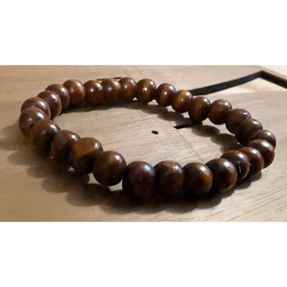 BUNDLE ONLY Vtg .25 inch Beads Beaded Bracelet Stretch Wooden New Old Stock - Picture 3 of 4